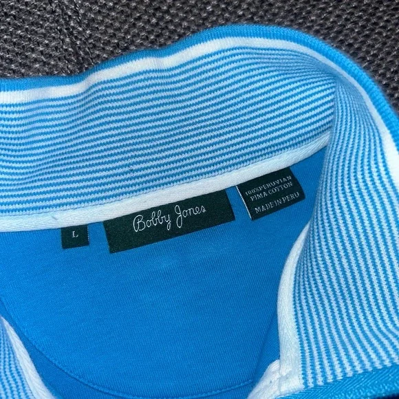 Bobby Jones Blue Quarter-Zip Pullover Sweater Large - Picture 3 of 5